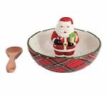 Santa Tartan Candy Dish Set